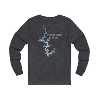Norfork Lake Life Unisex Cotton Jersey Long Sleeve Tee - Front and Back Printed - Arkansas and Missouri Lake