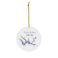 CUSTOM - 2021 on Back - Tims Ford Lake Life Ceramic Ornament - Classic Christmas Ornaments - Tennessee Lake
