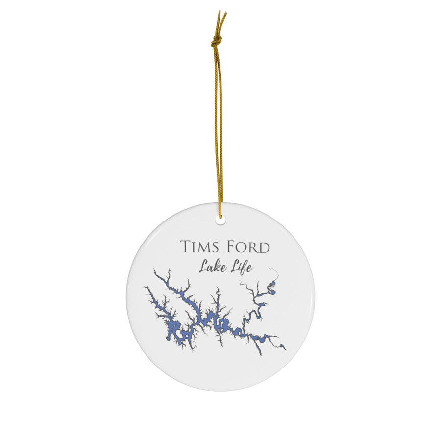 CUSTOM - 2021 on Back - Tims Ford Lake Life Ceramic Ornament - Classic Christmas Ornaments - Tennessee Lake