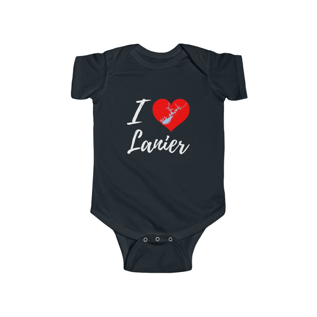 Adorable I Love Lake Lanier Baby Onsie | Cute Lake Lanier Infant Bodysuit Shirt