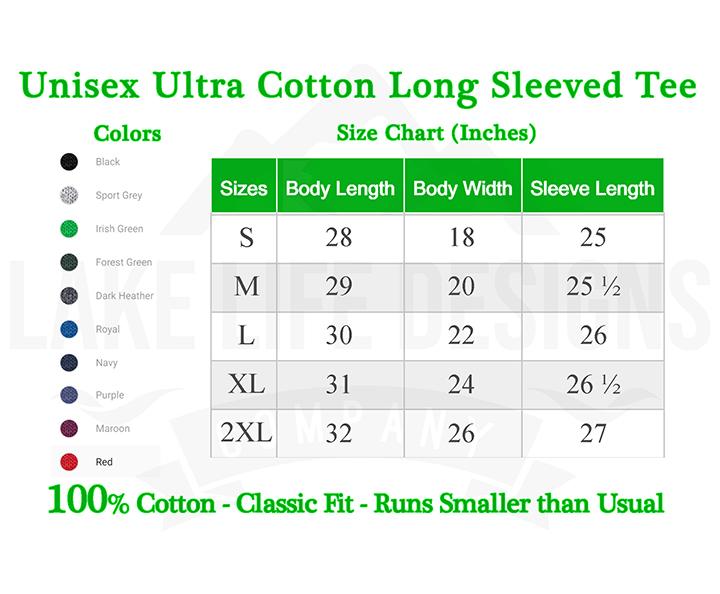 Keuka Lake - Ultra Cotton Long Sleeve Tee - Back Printed - Virginia Lake