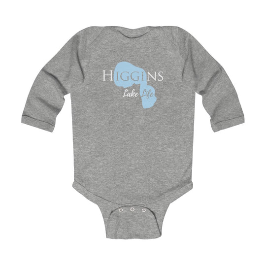 Higgins Lake Life Onsie - Durable Lake Onsie - Infant Long Sleeve Bodysuit - Michigan Lake