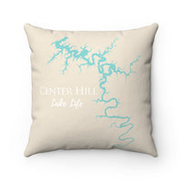 Center Hill Lake Spun Polyester Square Pillow - Tennessee Lake