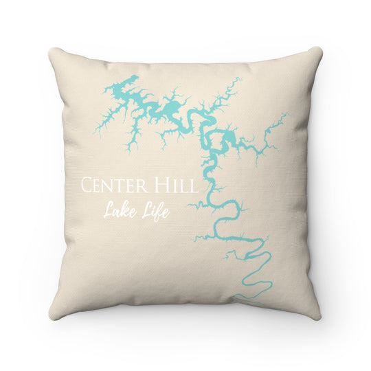 Center Hill Lake Spun Polyester Square Pillow - Tennessee Lake