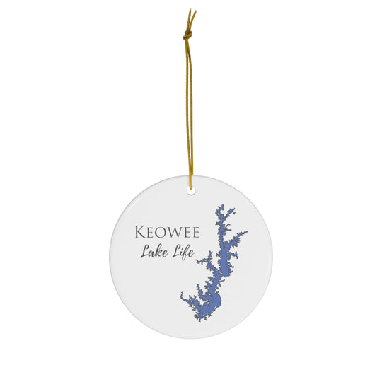Lake Keowee Ceramic Ornament - Classic Christmas Ornaments - South Carolina Lake