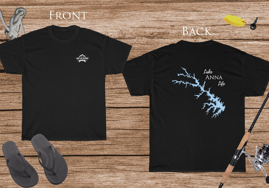 Lake Anna Life - Cotton Short Sleeved - FRONT & BACK PRINTED - Short Sleeved Cotton Tee - Virginia Lake