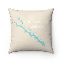 Greenwood Lake Life Spun Polyester Square Pillow - South Carolina Lake