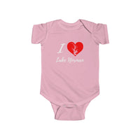 Cute! I Love Lake Norman - Infant Fine Jersey Bodysuit - Heart - North Carolina Lake