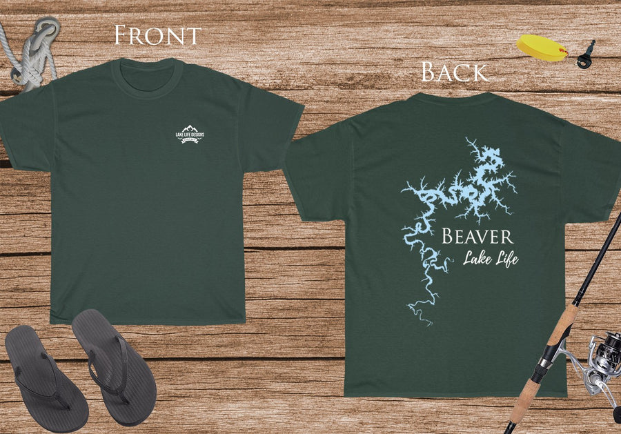 Beaver Lake Life Heavy Cotton Tee - BACK PRINTED -  Lake Beaver - Arkansas Lake