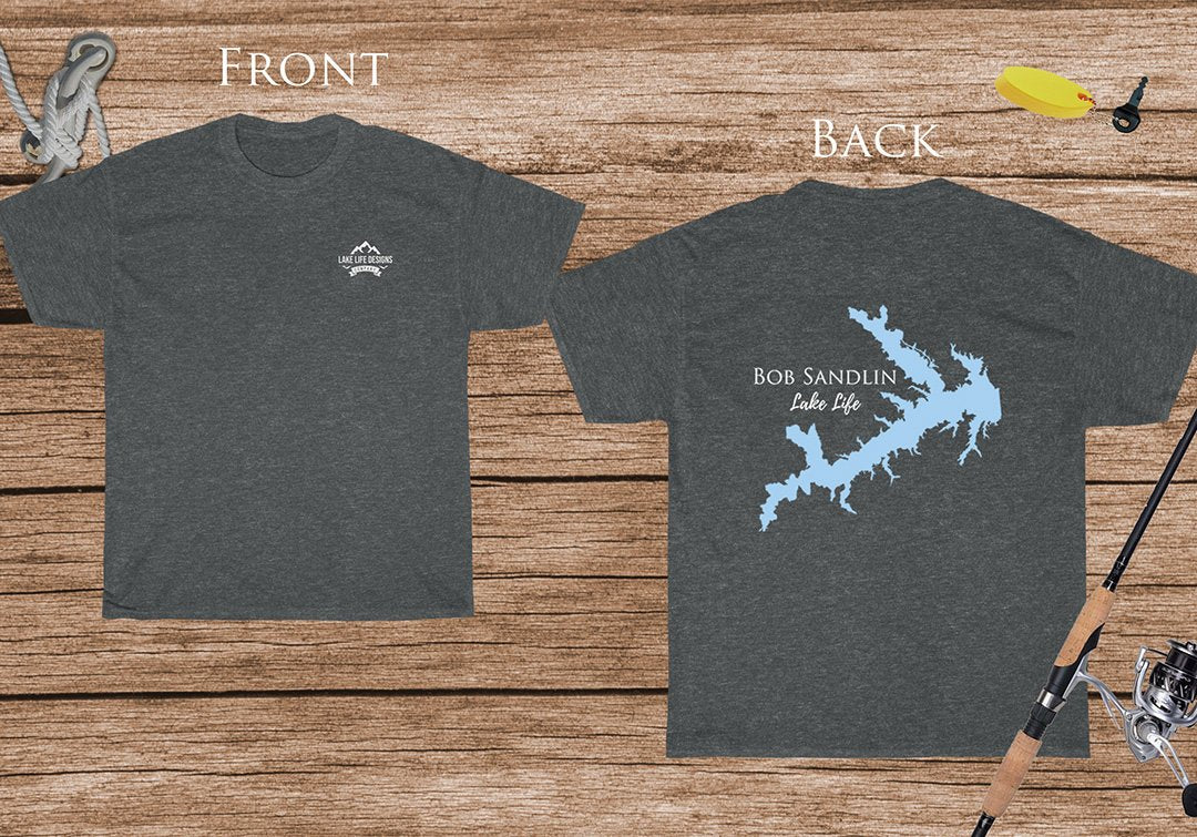 Bob Sandlin Lake Life - Cotton Short Sleeved - FRONT & BACK PRINTED - Short Sleeved Cotton Tee - Texas Lake