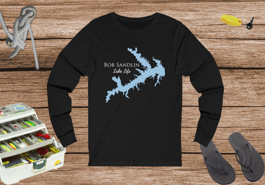 Bob Sandlin Lake Life - Unisex Cotton Jersey Long Sleeve Tee - Texas Lake