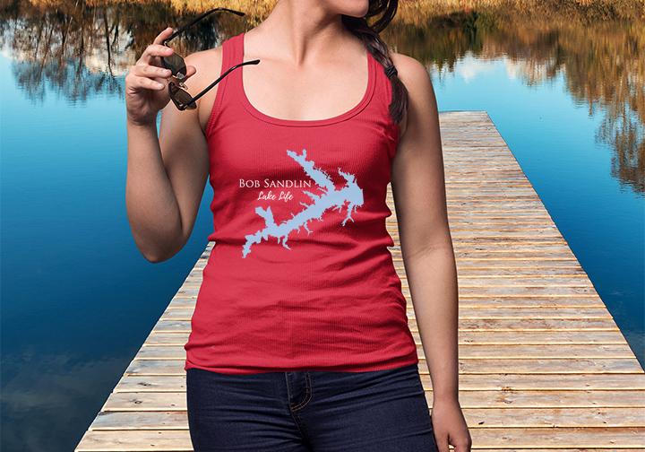 Bob Sandlin Lake Life Women's Ideal Racerback Tank -  Texas Lake