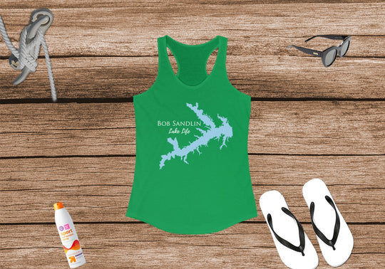 Bob Sandlin Lake Life Women's Ideal Racerback Tank -  Texas Lake