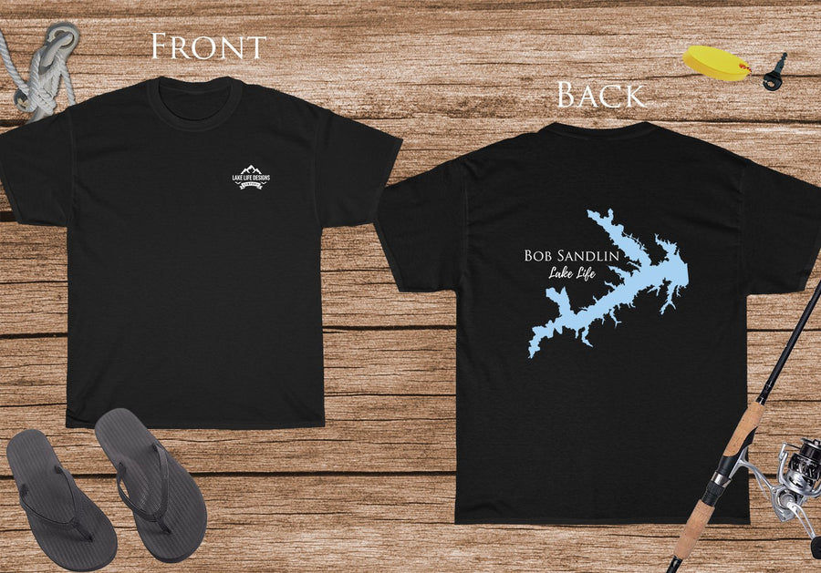 Bob Sandlin Lake Life - Cotton Short Sleeved - FRONT & BACK PRINTED - Short Sleeved Cotton Tee - Texas Lake