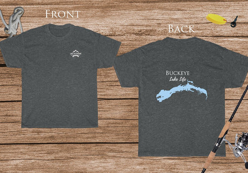 Buckeye Lake Life - Cotton Short Sleeved - FRONT & BACK PRINTED - Short Sleeved Cotton Tee - Ohio Lake