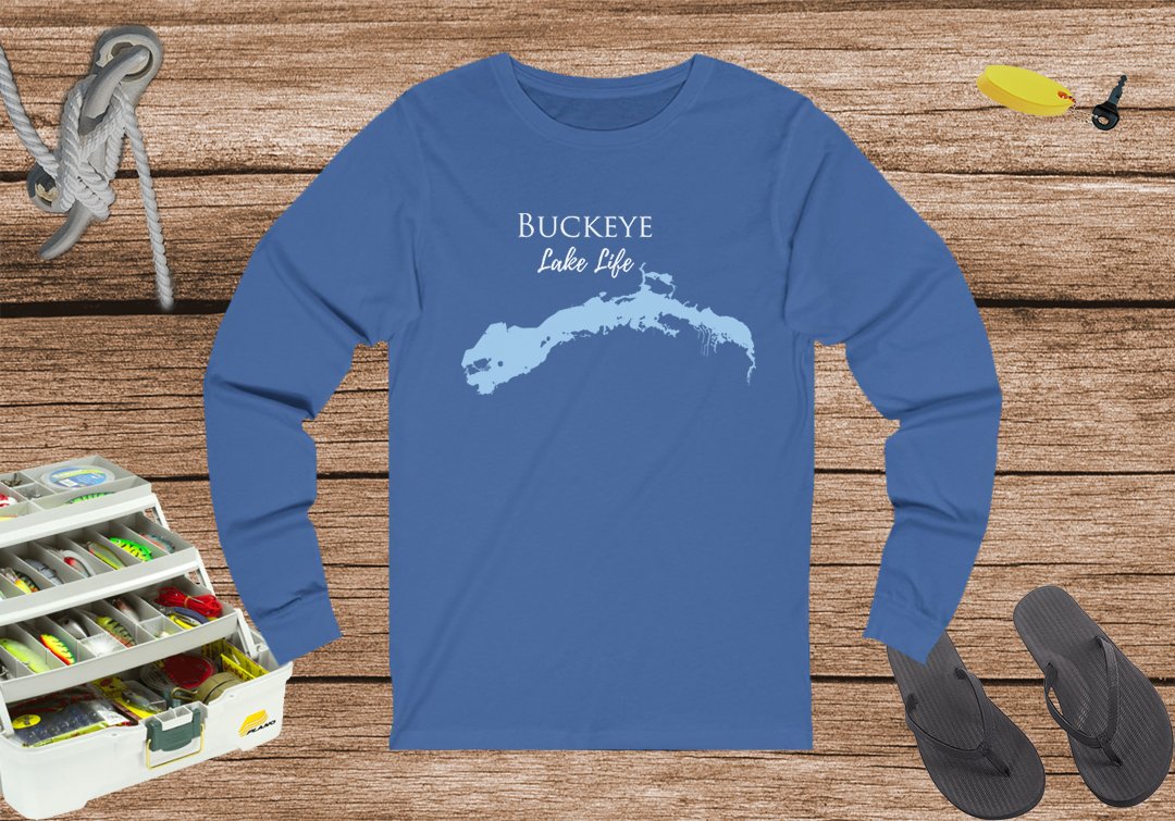 Buckeye Lake Life Unisex Cotton Jersey Long Sleeve Tee - Ohio Lake