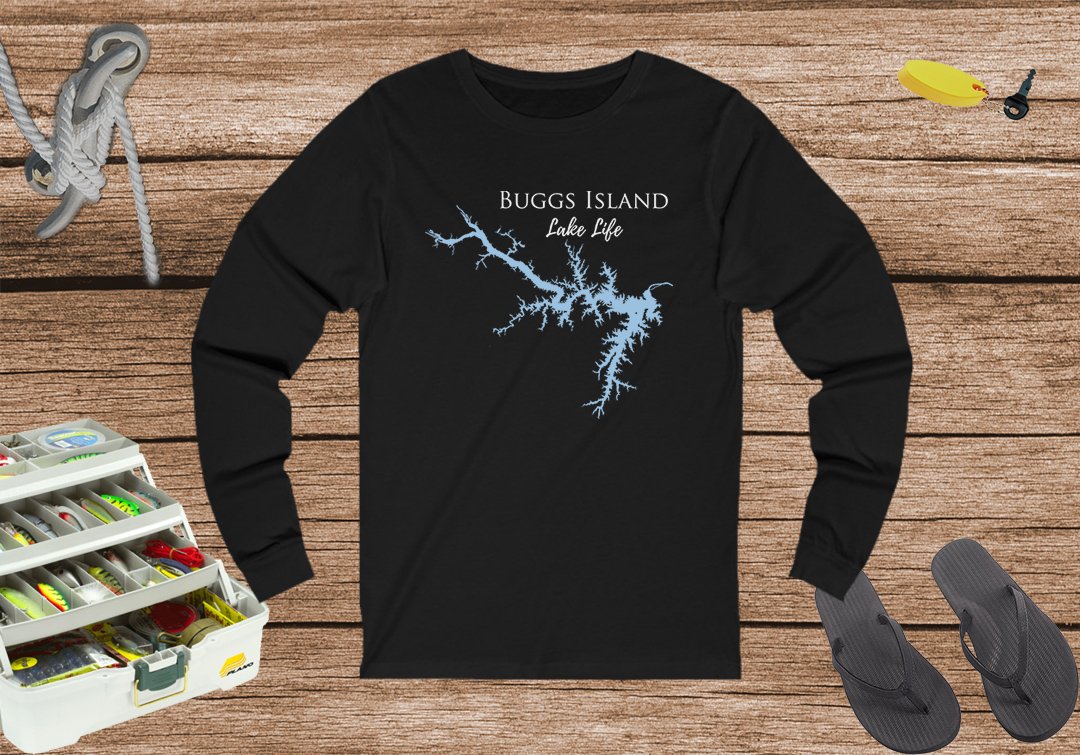 Buggs Island Life Unisex Cotton Jersey Long Sleeve Tee - Kerr Lake  - Virginia North Carolina Lake