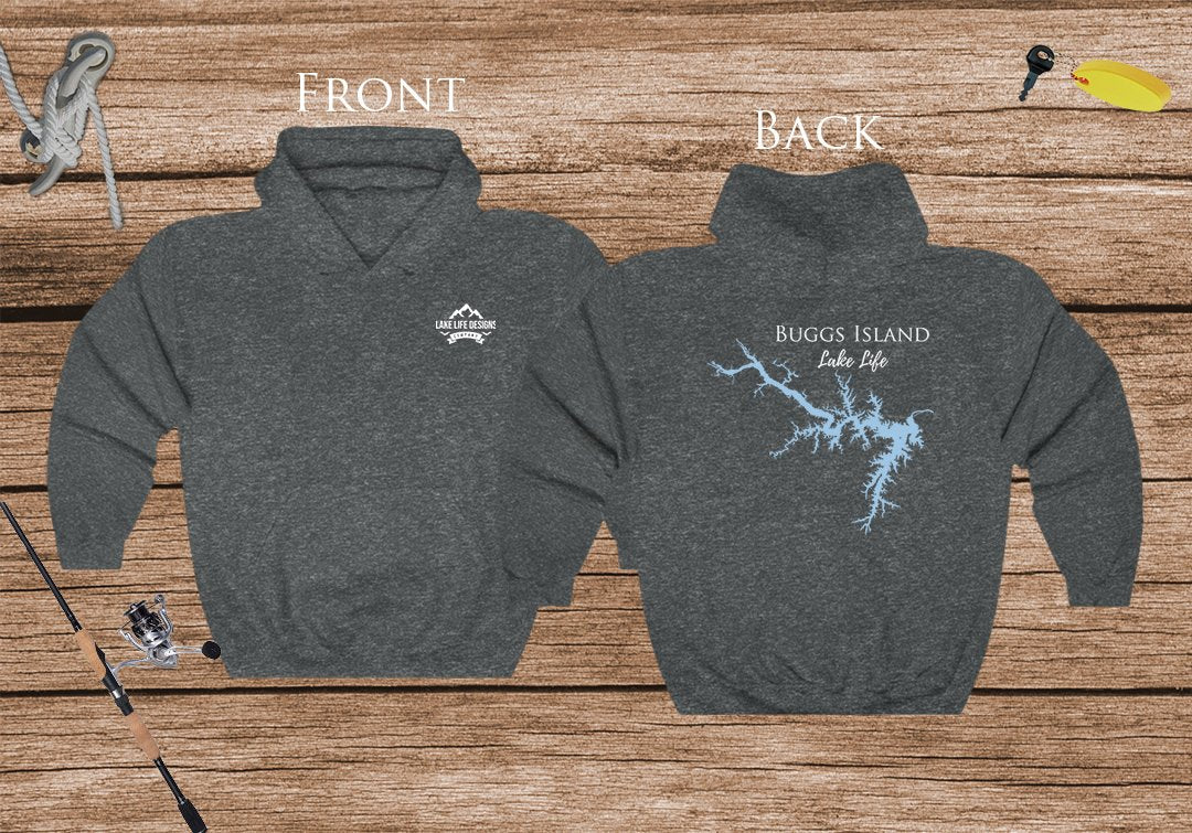 Buggs Island Lake Life Hoodie - BACK PRINTED - Sweatshirt - Virginia Lake