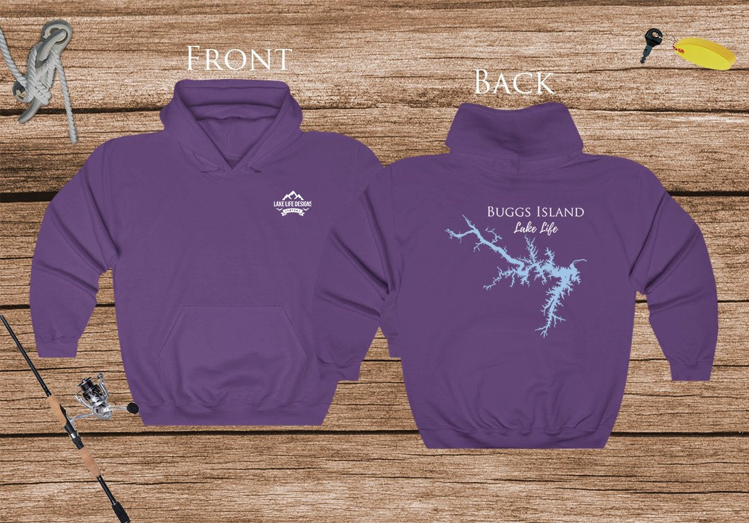 Buggs Island Lake Life Hoodie - BACK PRINTED - Sweatshirt - Virginia Lake