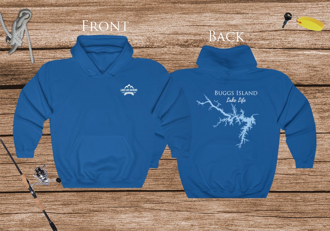 Buggs Island Lake Life Hoodie - BACK PRINTED - Sweatshirt - Virginia Lake