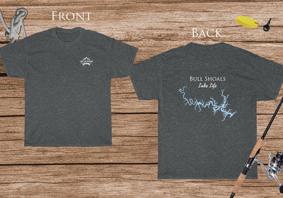 Bull Shoals Lake Life - Cotton Short Sleeved - FRONT & BACK PRINTED - Short Sleeved Cotton Tee - Missouri Lake
