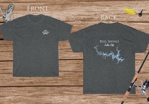 Bull Shoals Lake Life - Cotton Short Sleeved - FRONT & BACK PRINTED - Short Sleeved Cotton Tee - Missouri Lake