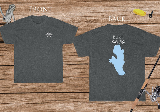 Burt Lake Life - Cotton Short Sleeved - FRONT & BACK PRINTED - Short Sleeved Cotton Tee - Michigan Lake