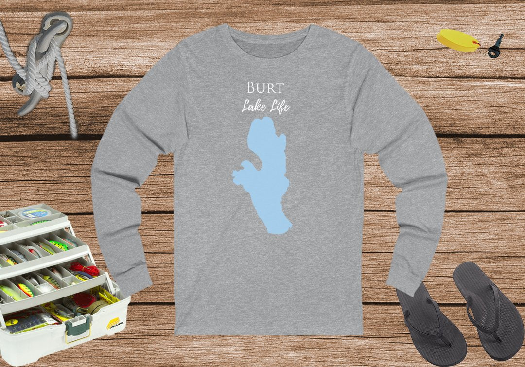 Burt Lake Life Unisex Cotton Jersey Long Sleeve Tee - Michigan Lake