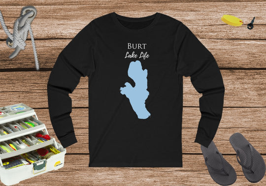 Burt Lake Life Unisex Cotton Jersey Long Sleeve Tee - Michigan Lake