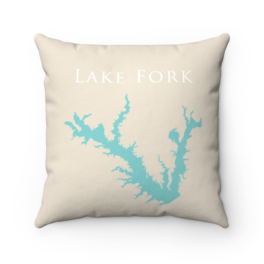 Lake Fork Spun Polyester Square Pillow - Texas Lake