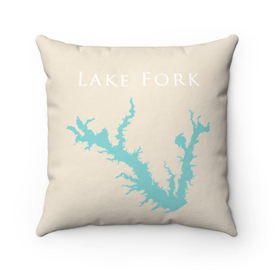 Lake Fork Spun Polyester Square Pillow - Texas Lake