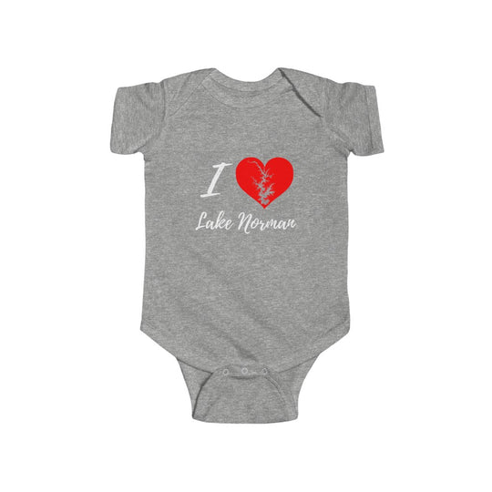 Cute! I Love Lake Norman Onsie | Infant Fine Jersey Bodysuit Lake Norman outside of Charlotte Onsie