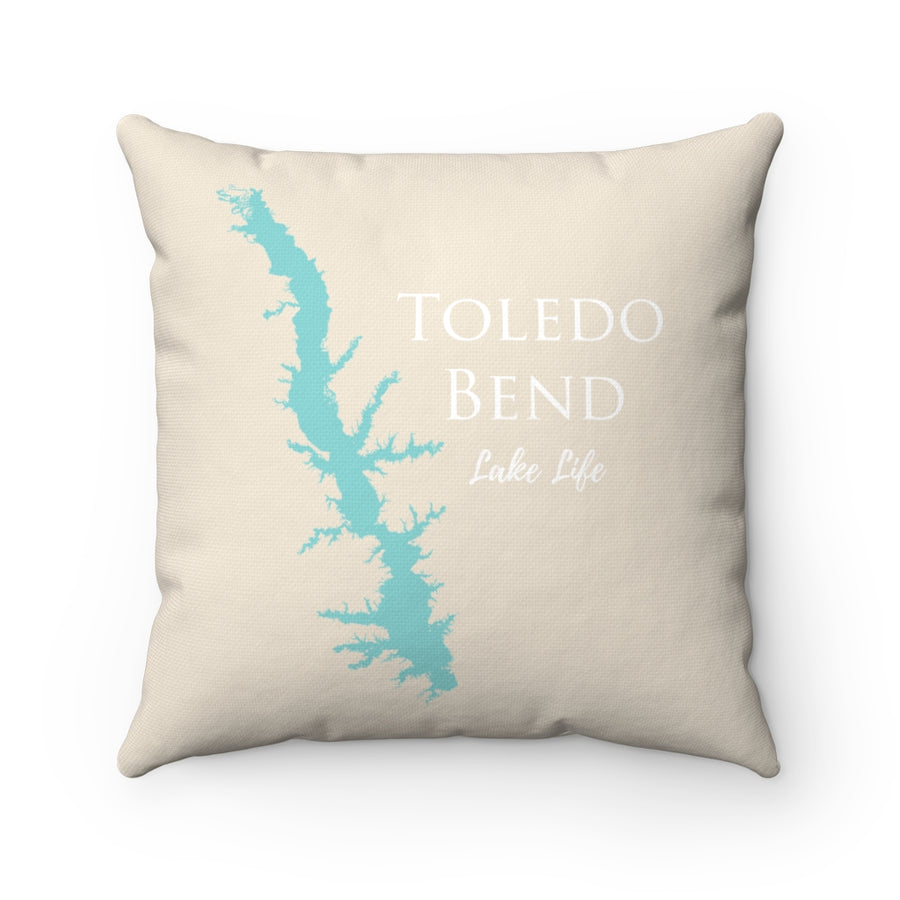 Toledo Bend Lake Life Spun Polyester Square Pillow - Texas Lake