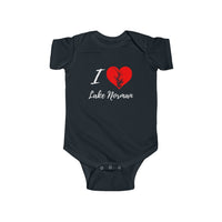 Cute! I Love Lake Norman - Infant Fine Jersey Bodysuit - Heart - North Carolina Lake