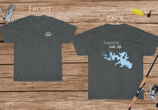 Canyon Lake Life - Cotton Short Sleeved - FRONT & BACK PRINTED - Short Sleeved Cotton Tee - Texas Lake