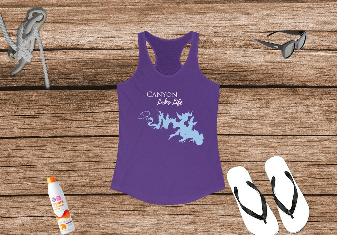 Canyon Lake Life - Women's Ideal Racerback Tank - RUNS SMALL - Texas Lake