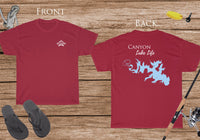 Canyon Lake Life - Cotton Short Sleeved - FRONT & BACK PRINTED - Short Sleeved Cotton Tee - Texas Lake