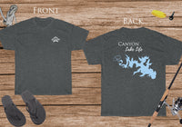 Canyon Lake Life - Cotton Short Sleeved - FRONT & BACK PRINTED - Short Sleeved Cotton Tee - Texas Lake