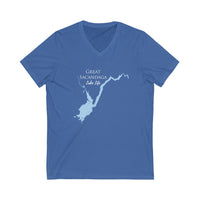 Great Sacandaga Lake Life - Unisex Jersey Short Sleeve V-Neck Tee - New York Lake