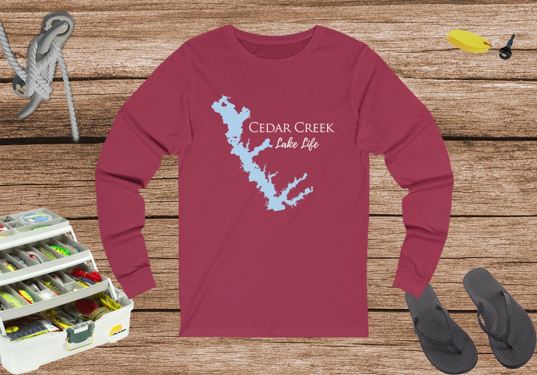 Cedar Creek Lake Life Unisex Cotton Jersey Long Sleeve Tee - Texas Lake