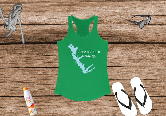 Cedar Creek Lake Life Women's Ideal Racerback Tank - Texas Lake
