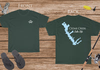 Cedar Creek Lake Life - Cotton Short Sleeved - FRONT & BACK PRINTED - Short Sleeved Cotton Tee - Texas Lake