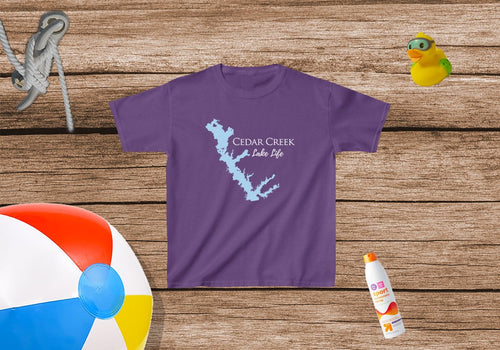 Cedar Creek Lake Life - Kids Heavy Cotton Tee - Texas Lake
