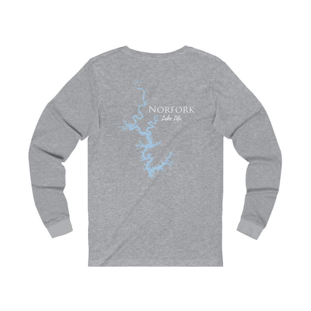 Norfork Lake Life Unisex Cotton Jersey Long Sleeve Tee - Front and Back Printed - Arkansas and Missouri Lake
