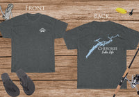 Cherokee Lake Life - Cotton Short Sleeved - FRONT & BACK PRINTED - Short Sleeved Cotton Tee - Tennessee Lake