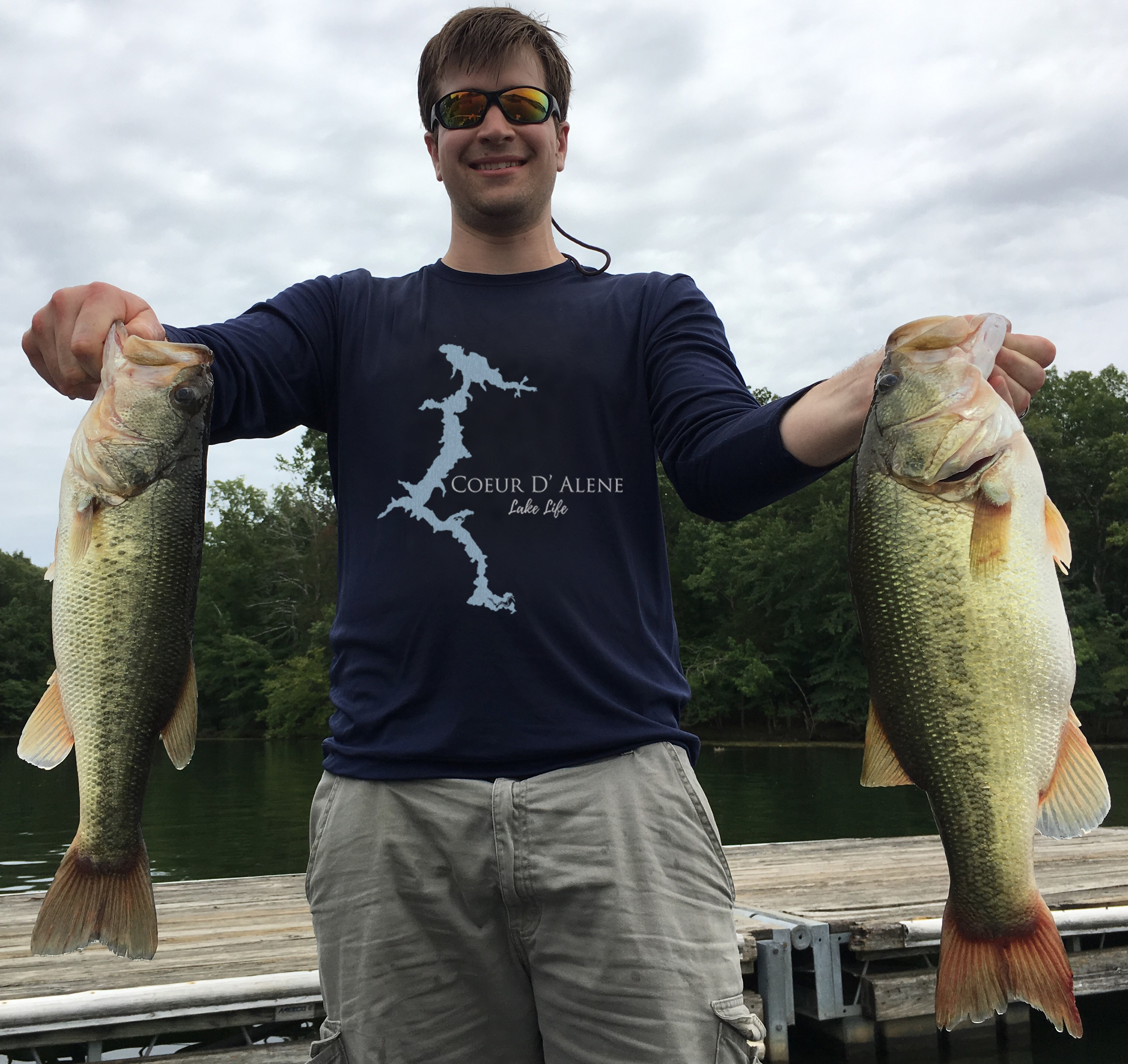 Coeur D' Alene Lake Life Dri-fit Boating Shirt - Breathable Material- Men's Long Sleeve Moisture Wicking Tee - Idaho Lake