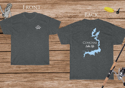 Conchas Lake Life - Cotton Short Sleeved - FRONT & BACK PRINTED - Short Sleeved Cotton Tee - New Mexico Lake