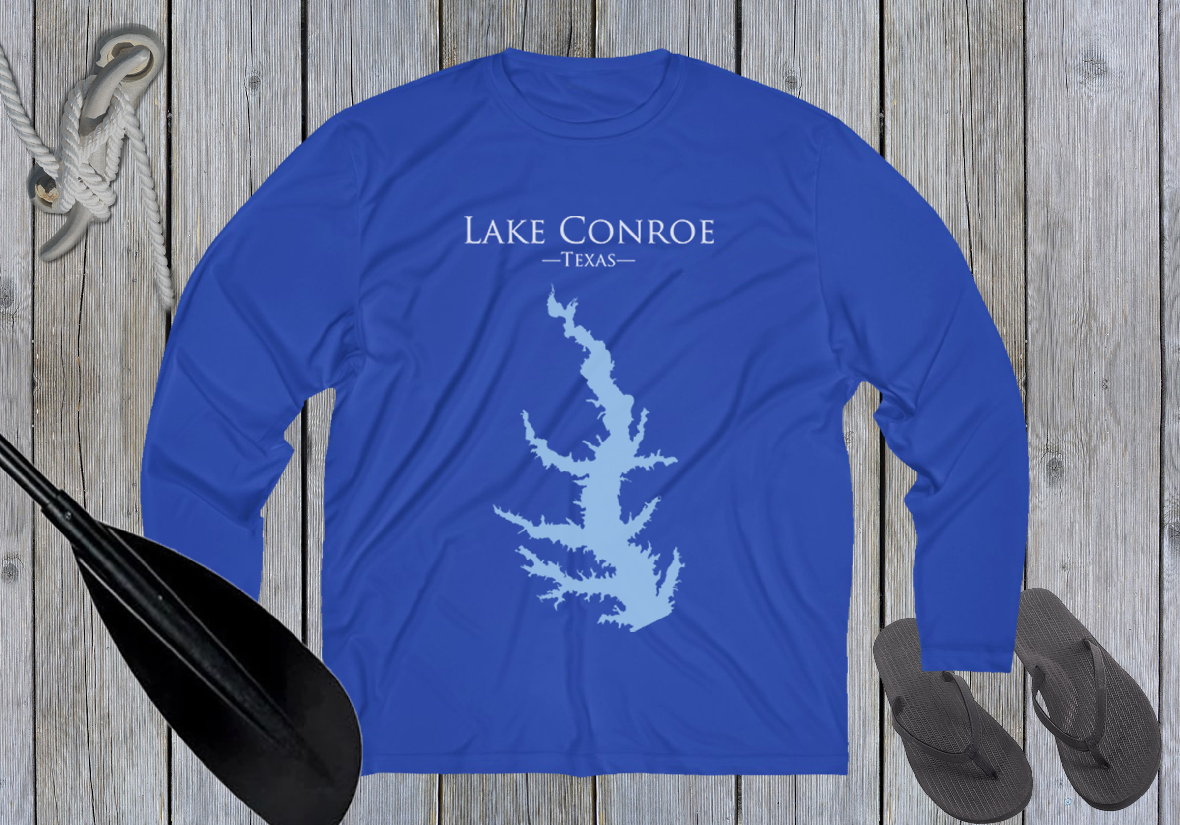 Lake Conroe Dri-fit Boating Shirt - Breathable Material- Men's Long Sl –  Lake Life Designs Co