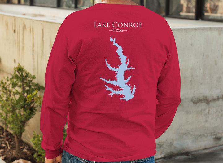 Lake Conroe Life - Lake Life Unisex Cotton Jersey Long Sleeve Tee - Back Printed - Texas Lake