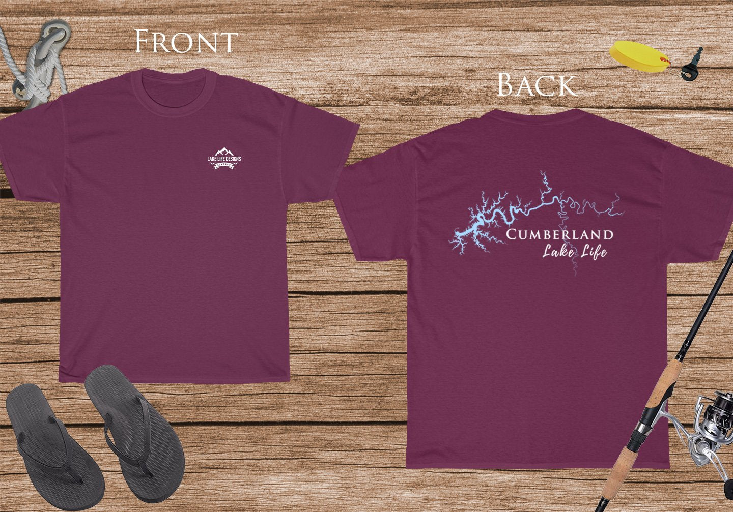 Cumberland Lake Life - Cotton Short Sleeved - FRONT & BACK PRINTED - Short Sleeved Cotton Tee -  Kentucky Lake